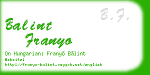 balint franyo business card